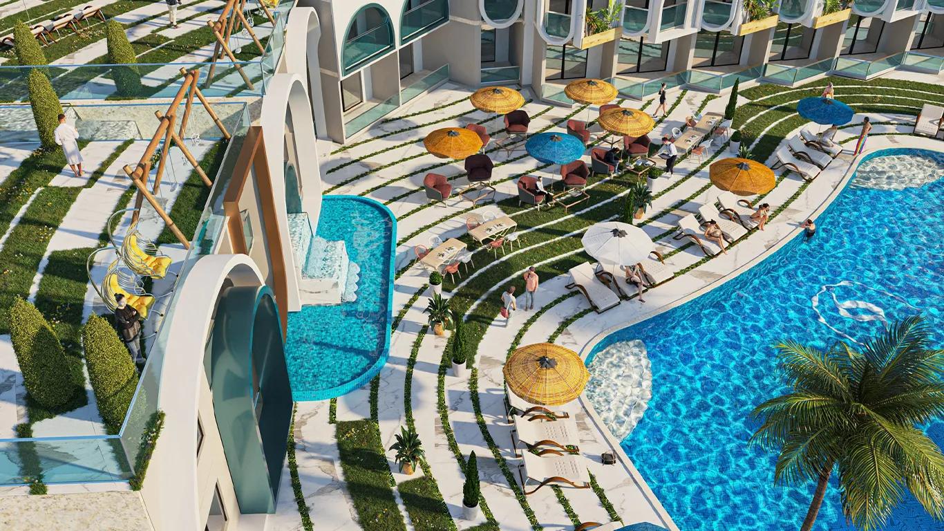 استوديو بإطلالة بحرية في منتجع ستون هايتس – الغردقة