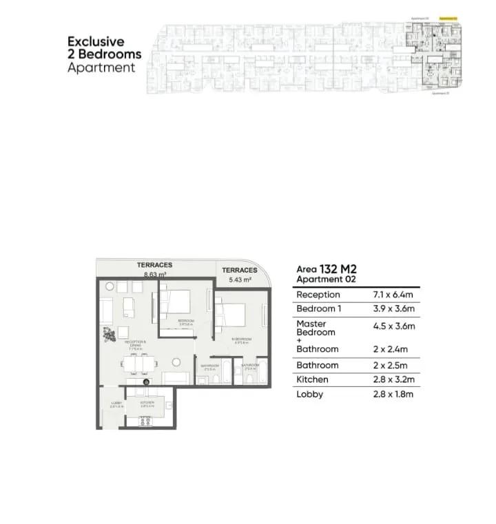 شقة للبيع بأرقى كوكباوند باسكندرية. 132 متر بمقدم 435 الف وقسط 6 سنوات