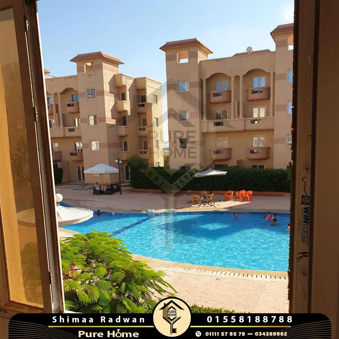 شاليه للبيع 120 م - قرية مراقيا جاردينز الكيلو 49 - قبلي الطريق