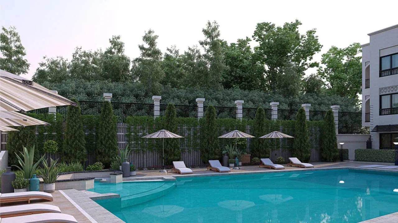 شقة علي حمام السباحة والجاردن في almaza suites الغردقة البحر الاحمر