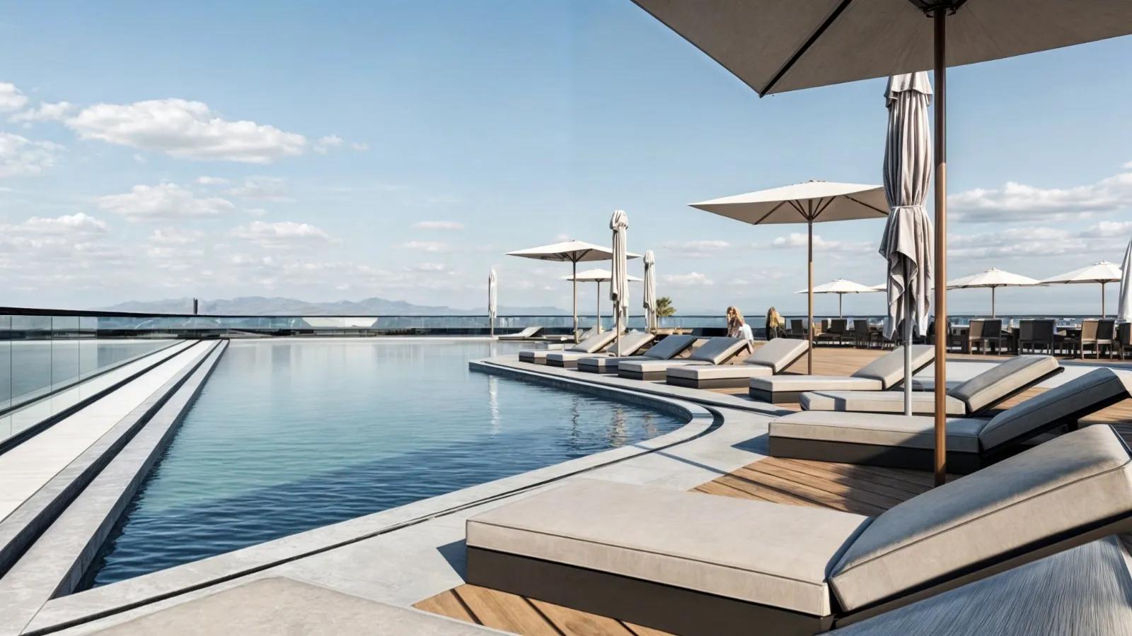 استوديو 40متر تشطيب الترا سوبر لوكس إطالة ع حمام السباحة والبحر