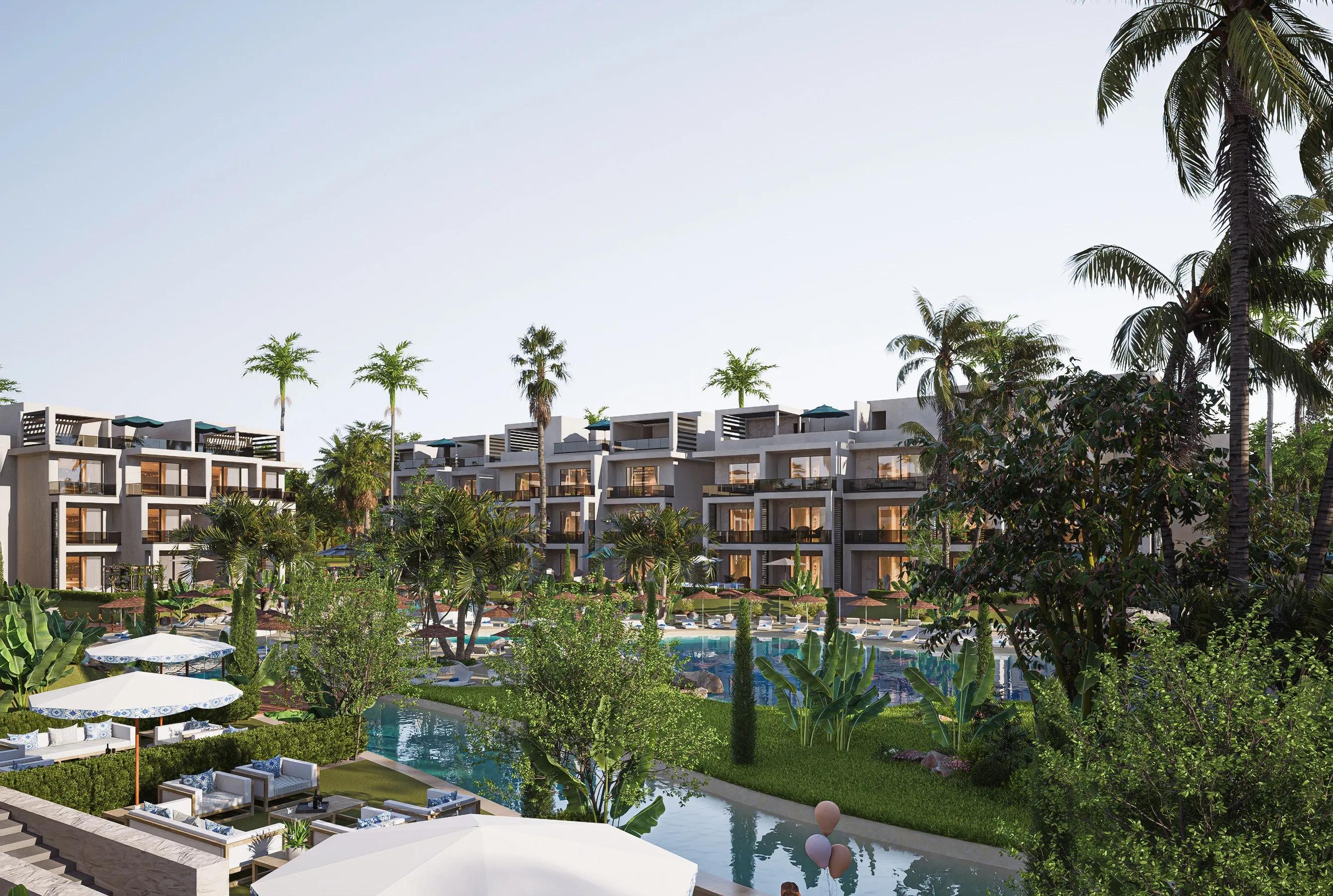 شقة غرفتين و صالة بحديقة خاصة