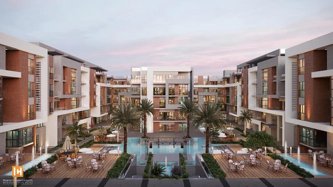 شقة 77م بإطلالة جانبية على البحر في بسكاي سوما باي غرفة وصالة