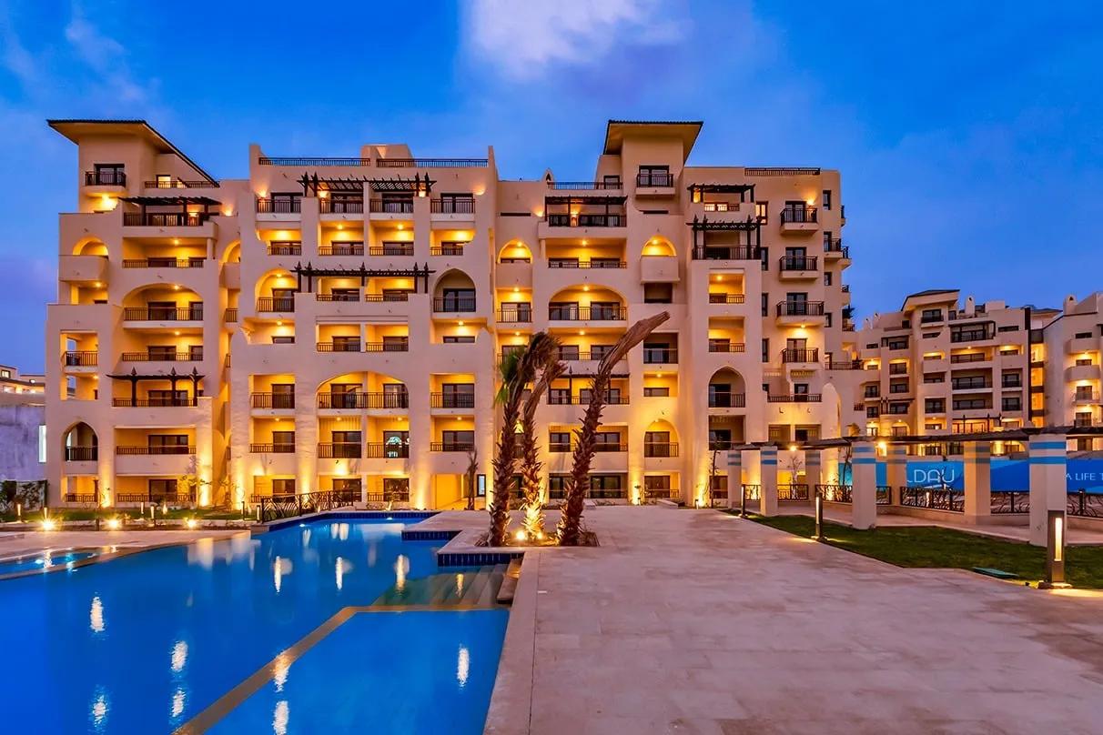 شقة 118م² أوضتين وصالة بإطلالة على الجاردن في ألداو هايتس