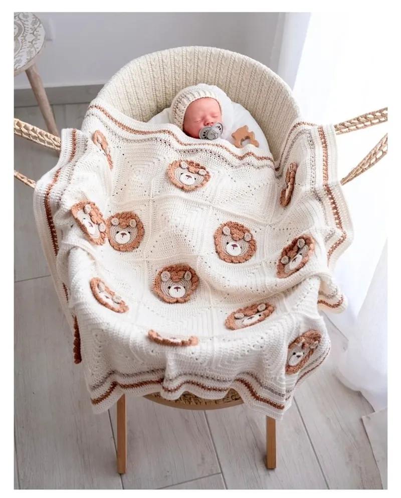 بطانية بيبي كروشيه شكل الأسد 🦁🔥 في مدينة دمياط, دمياط - 2,000 EGP