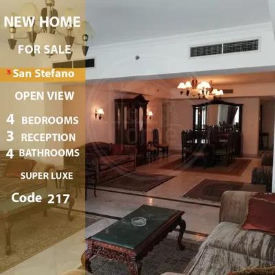 شقه 270م للايجار المفروش بسان ستيفانو الفورسيزون في سان ستيفانو, الإسكندرية - 2,500 جنيه