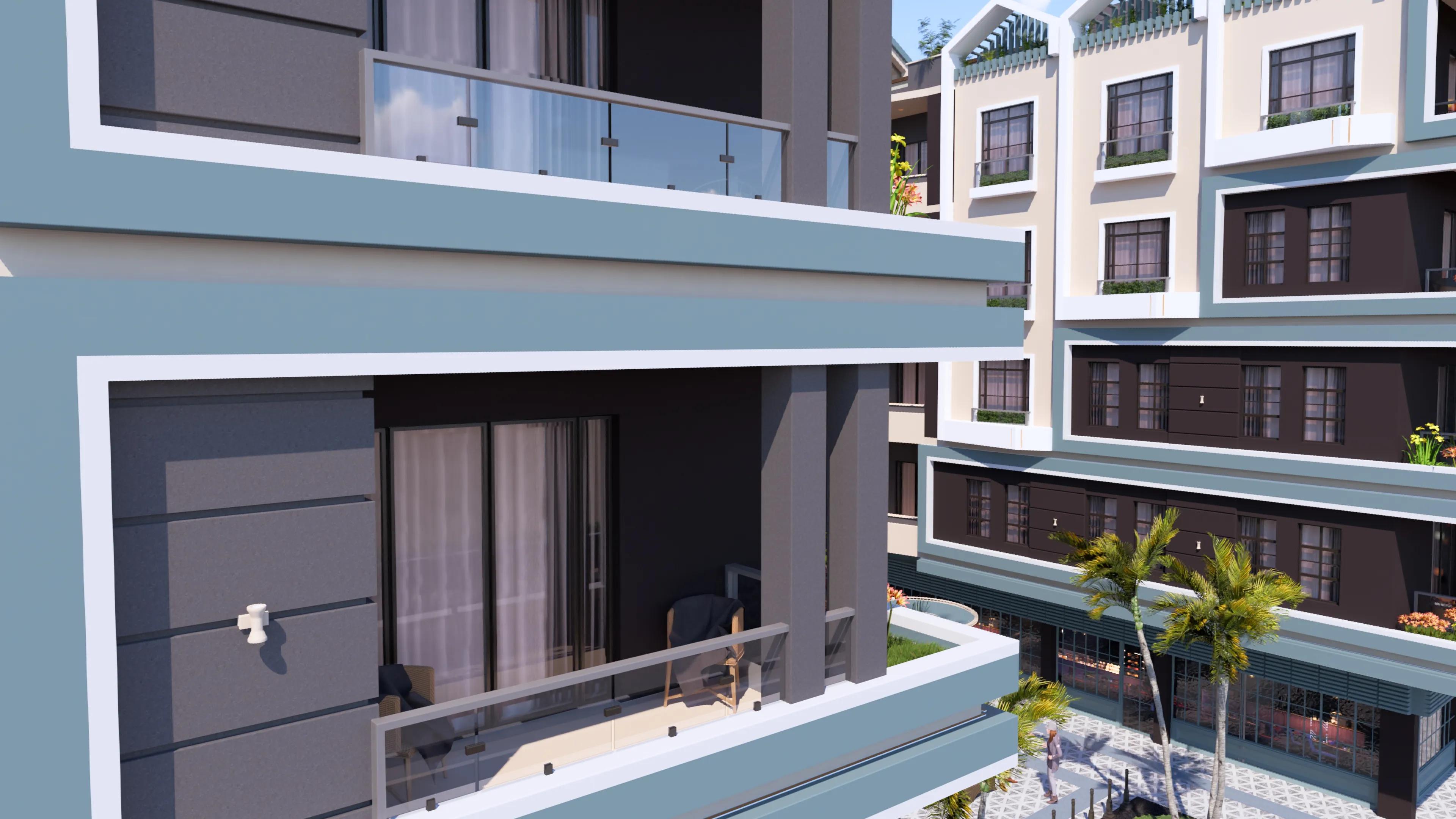 شقة أرضي 70م² بغرفة نوم وإطلالة على البسين مرتفعات الغردقة