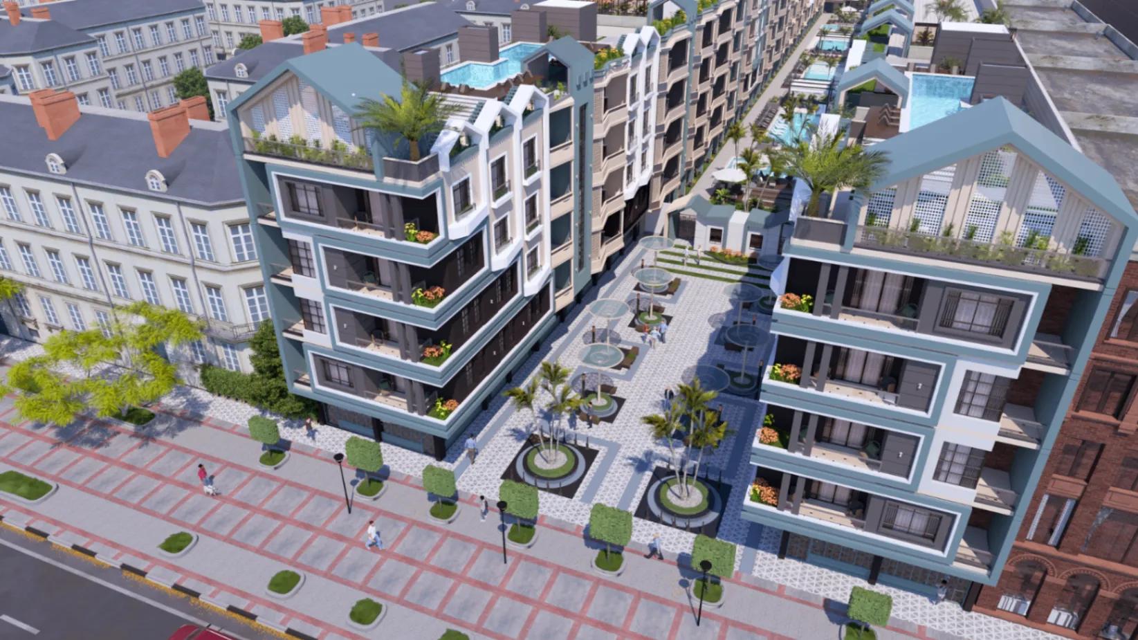 شقة 63م² غرفة وصالة بإطلالة حمام سباحة في قلب الغردقة