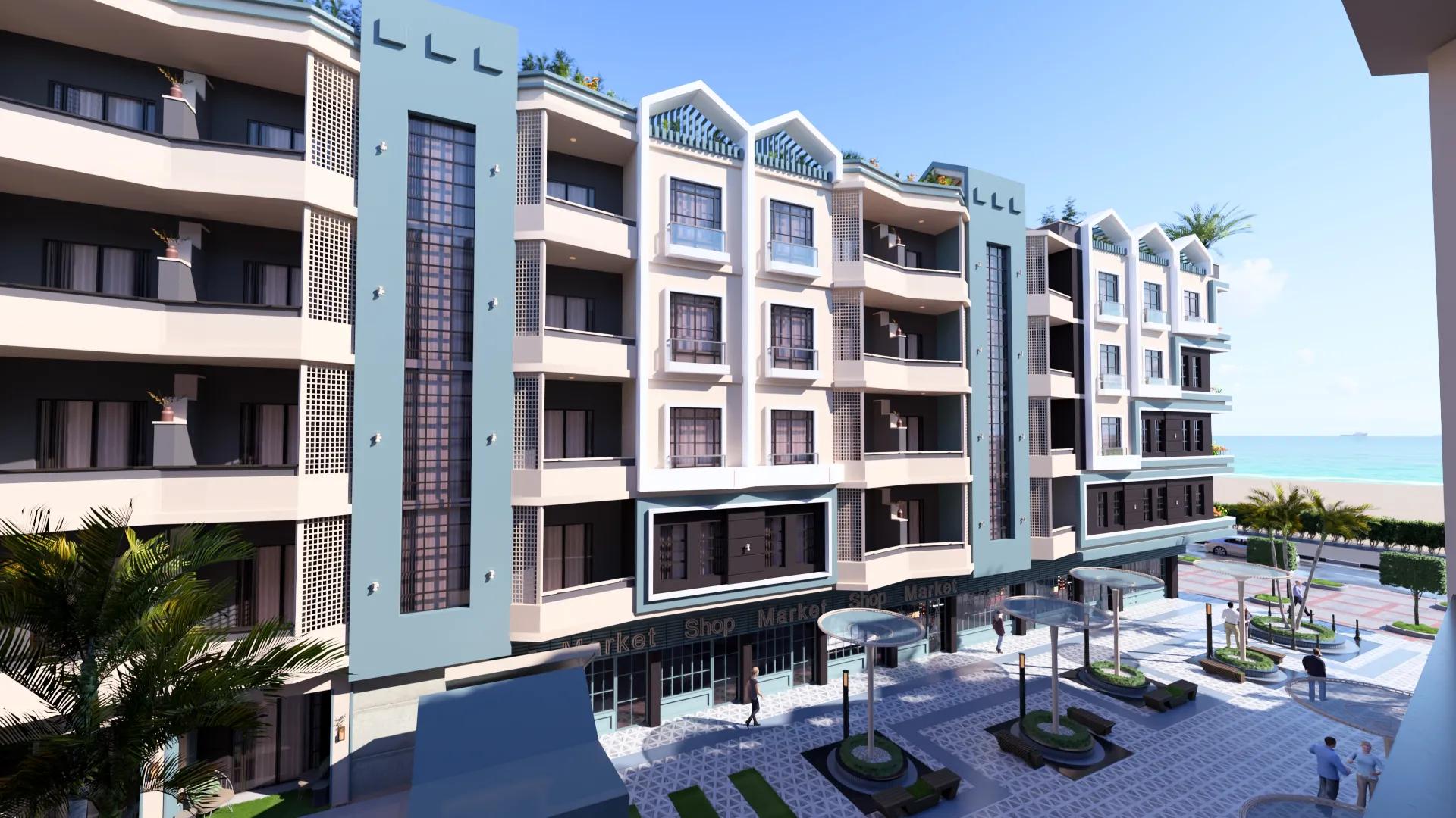 "شقة 67م بإطلالة مباشرة على حمام السباحة"