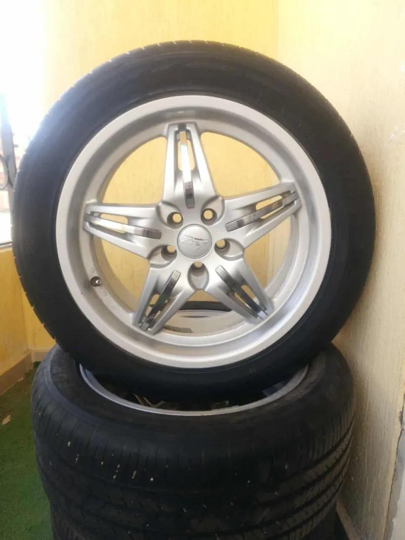 5 فرد كاوتش و 4 جنوط روتي فورم الماني 5*100 خمسة مسمار